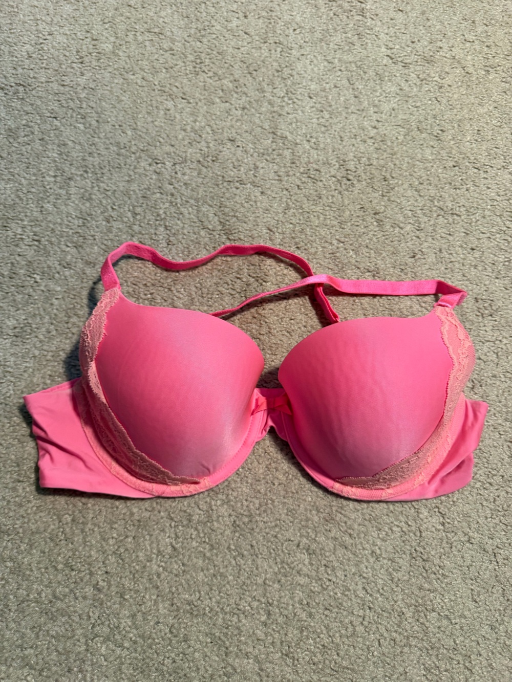 Victoria’s Secret Demi neon pink cross back  bra size 36B